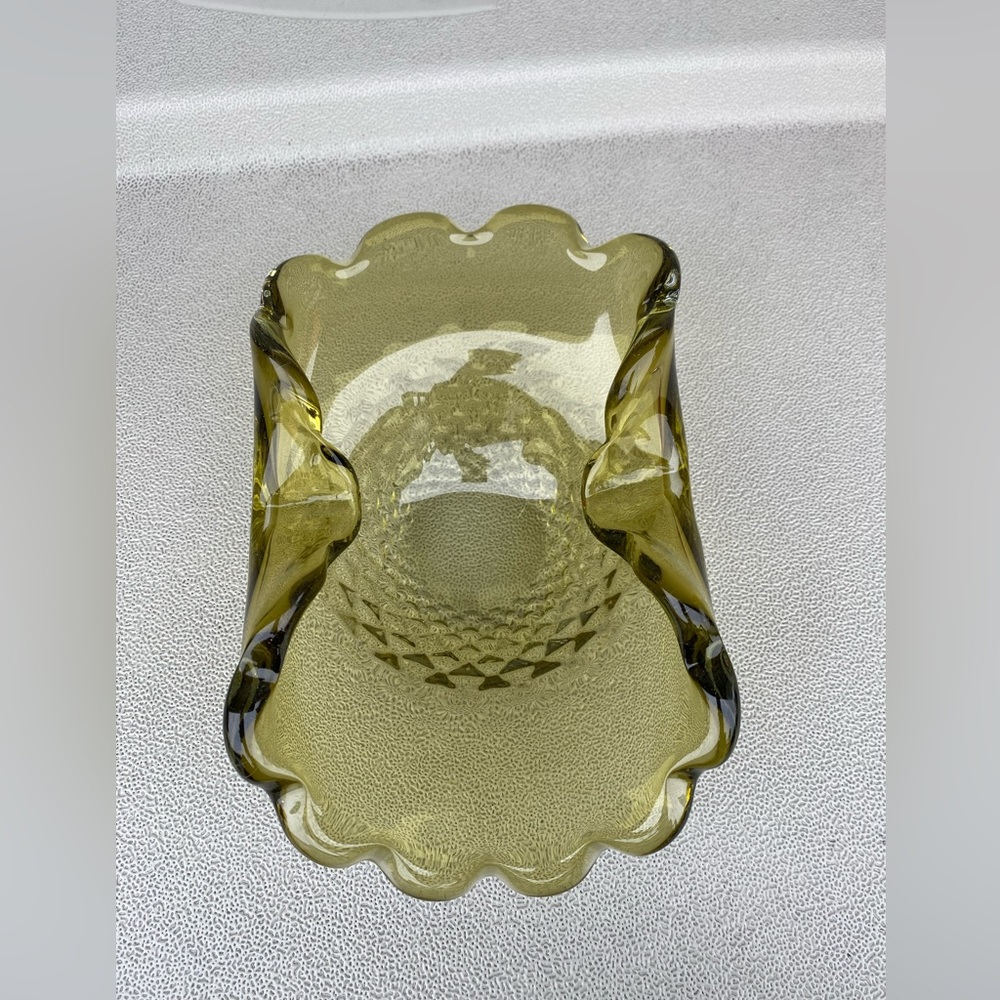 Smoky green art glass candy dish Centerpiece